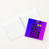 Neon Lila und rosa Rechner mit Name Notizblock (Innenseite)