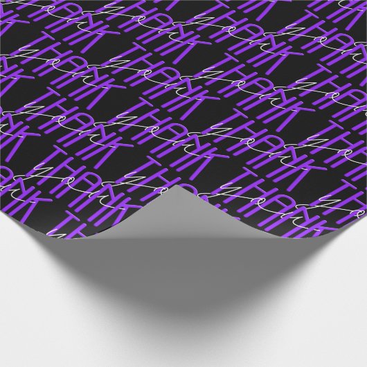 Neon lila und weiß danke, dass Sie unterschreiben Geschenkpapier (Ecke)