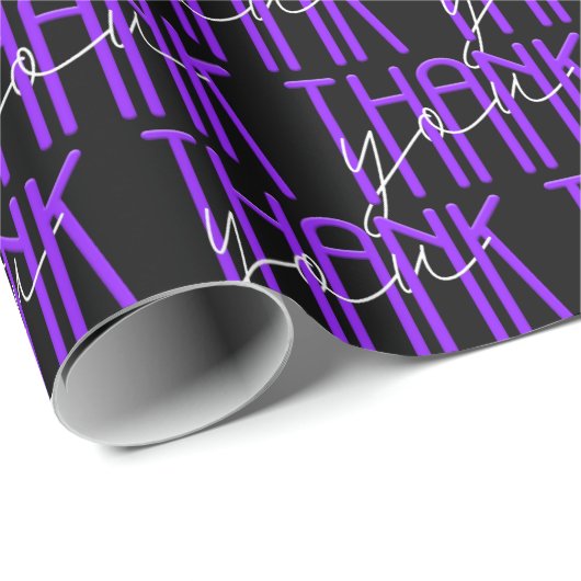 Neon lila und weiß danke, dass Sie unterschreiben Geschenkpapier (Rolleneckpunkt)