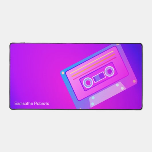 Neon Lila Vaporwave Ästhetik 90er Individuelle Nam Schreibtischunterlage (Vorderseite)