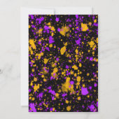Neon Lila Yellow Paint Trampolin Party Geburtstag Einladung (Rückseite)