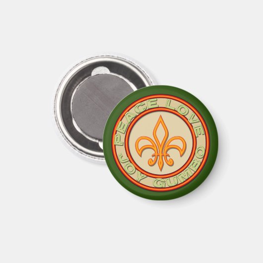 Neon Lilie Peace Liebe Gumbo Magnet (Vorderseite/Rückseite)