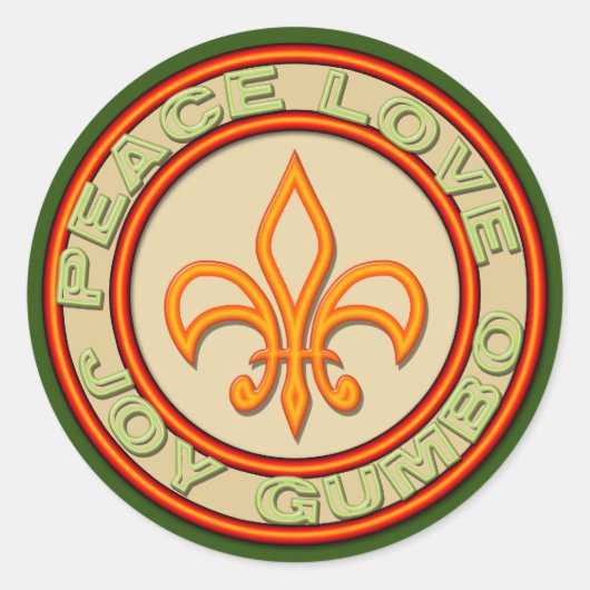 Neon Lilie Peace Liebe Gumbo Runder Aufkleber (Vorderseite)