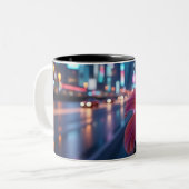 Neon Lily Zweifarbige Tasse (Vorderseite Links)