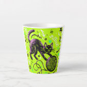 Neon Lime Black Cat Milchtasse (Vorderseite)
