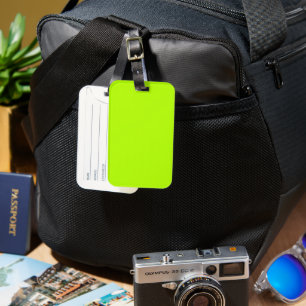 Neon Lime Einfarbig Klassisch Gepäckanhänger