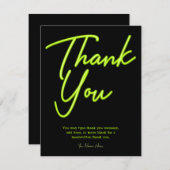 Neon Lime Green Glow Danke Einladung (Vorne/Hinten)