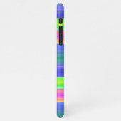 Neon Lime Green Hot Pink Blue Stripes Art Muster iPhone Hülle (Linke Seite)