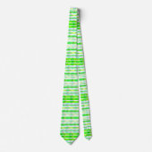 Neon Lime Green Striped Neck Tie Krawatte (Vorderseite)