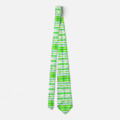 Neon Lime Green Striped Neck Tie Krawatte (Rückseite)