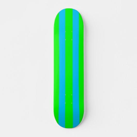 Neon Lime Green und Aquamarin Blue Strip Skateboar Skateboard (Vorne)