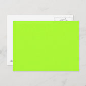 Neon Limeade Yellow Green Solid Color Background Postkarte (Vorne/Hinten)