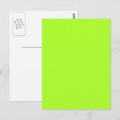 Neon Limeade Yellow Green Solid Color Background Postkarte (Vorne/Hinten)
