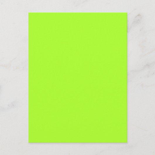 Neon Limeade Yellow Green Solid Color Background Postkarte (Vorderseite)