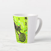 Neon-Limette-Schwarze Katze Milchtasse (Rechte Ecke)