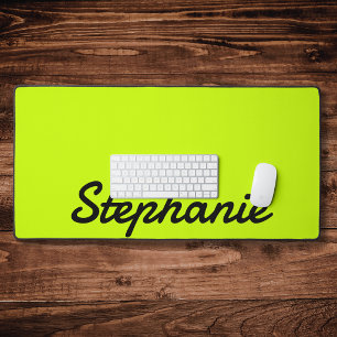 Neon Limettengelb Moderner Name Trendiger Minima Schreibtischunterlage