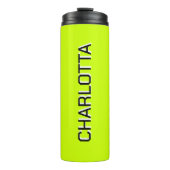 Neon Limon Gelb Schwarz Elegant Minimal individuel Thermosbecher (Vorderseite)