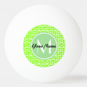 Neon Limon Owls Personalisiert Monogramm Tischtennisball