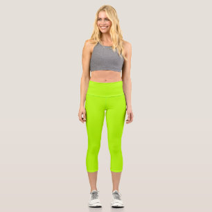 Neon Limon Solid Color Classic Capri Leggings