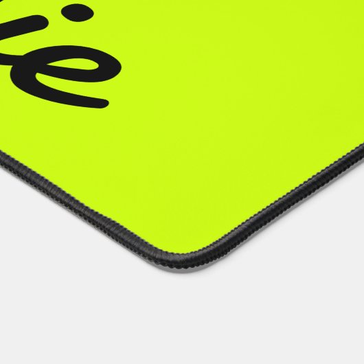 Neon Limon Yellow Moderner Name | Trendy Minimalis Schreibtischunterlage (Ecke)