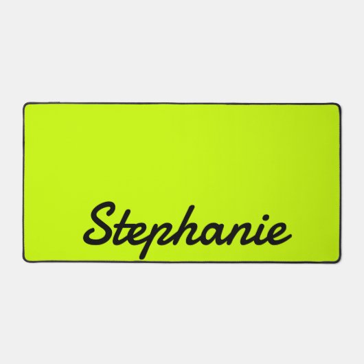 Neon Limon Yellow Moderner Name | Trendy Minimalis Schreibtischunterlage (Vorderseite)