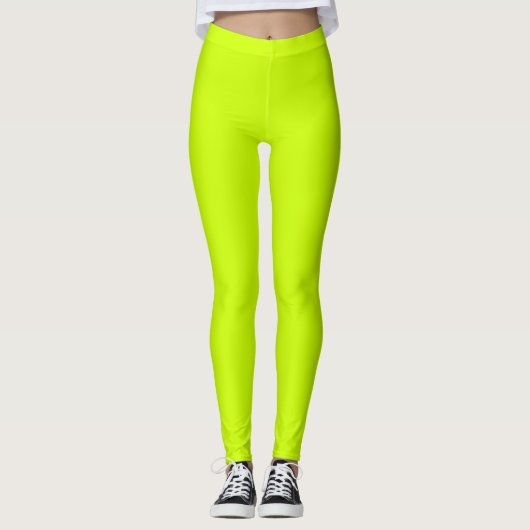Neon Limon Yellow Solid Color | Classic Leggings (Vorderseite)