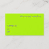 Neon-Lindgrün Visitenkarte (Rückseite)