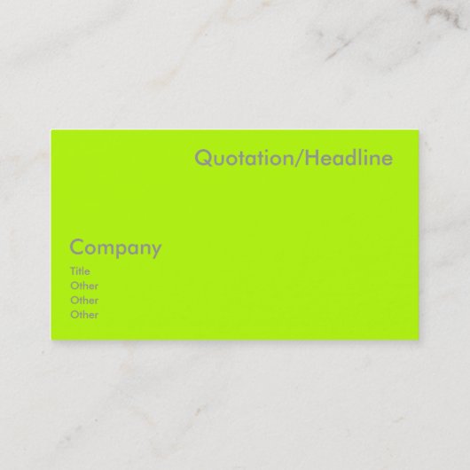 Neon-Lindgrün Visitenkarte (Rückseite)