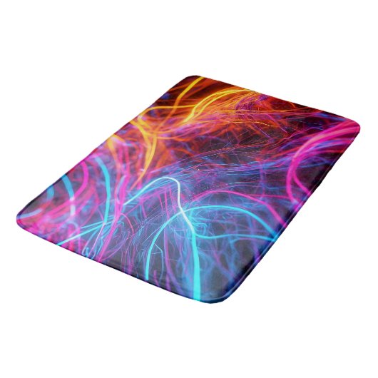 Neon Lines Badematte (Schrägansicht)