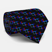 Neon Lines Blue Black Red Pattern Krawatte (Gerollt)