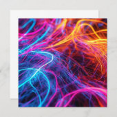Neon Lines Einladung (Vorne/Hinten)