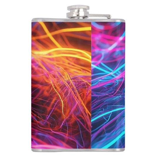 Neon Lines Flachmann (Rückseite)