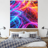 Neon Lines Leinwanddruck (Insitu (Schlafzimmer))