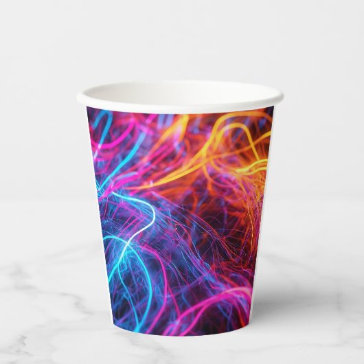 Neon Lines Pappbecher (Vorderseite)