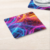 Neon Lines Rechteckiger Pappuntersetzer (angewinkelt)