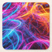Neon Lines Rechteckiger Pappuntersetzer (Vorderseite)