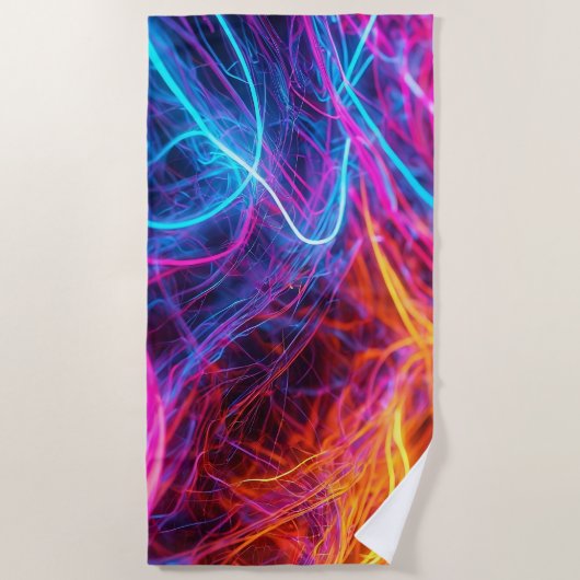 Neon Lines Strandtuch (Vorderseite)