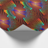 Neon Lines und Wirbel Geschenkpapier (Ecke)