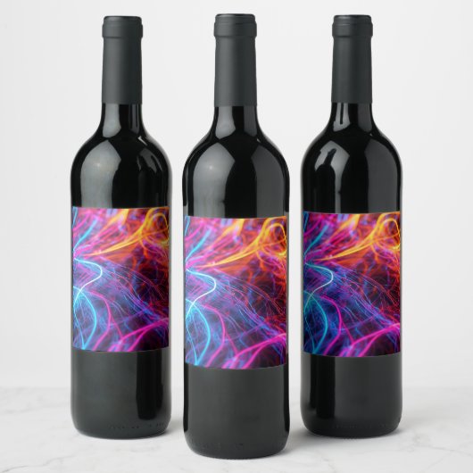 Neon Lines Weinetikett (Flaschen)