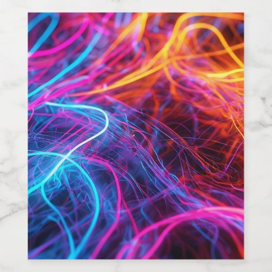 Neon Lines Weinetikett (Einzelnes Label)