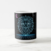 Neon Lion Synthwave - Retro King Predator Kaffeetasse (Mittel)