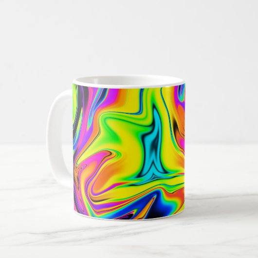 Neon Liquid Marble Tasse (Vorderseite Links)