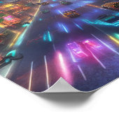 Neon-Lit World of Cyberpunk Bangkok Poster (Ecke)