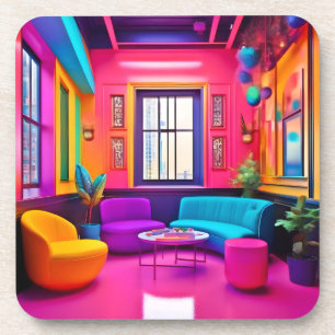 Neon Living Room kühne Farben Getränkeuntersetzer