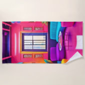 Neon Living Room kühne Farben Strandtuch (Vorderseite)