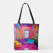 Neon Living Room kühne Farben Tasche (Rückseite)