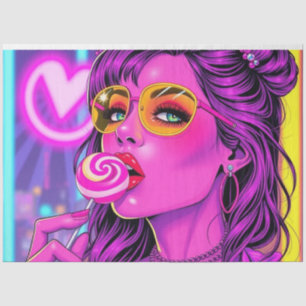 Neon Lollipop Decoupage Paper   Seidenpapier