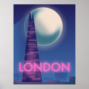 Neon London Reiseplakat Poster