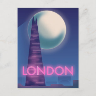 Neon London Reiseplakat Postkarte