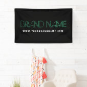 Neon Look Green Black Modern Markenname Banner (Insitu)